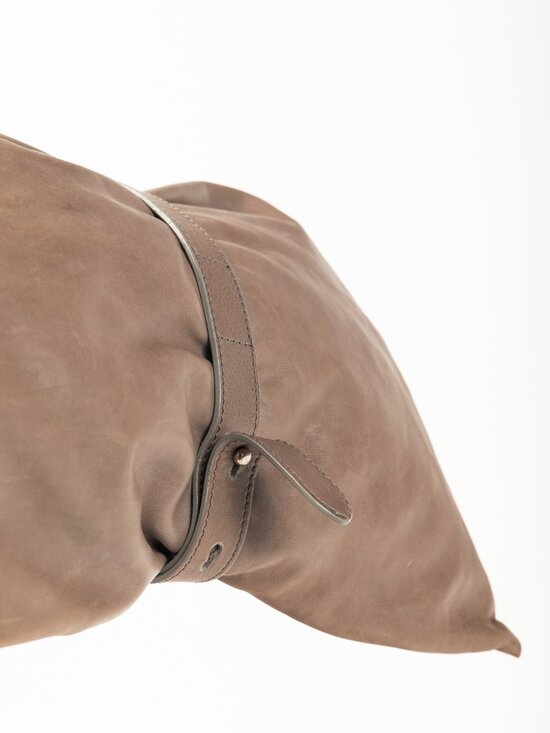 Brunello Cucinelli Taupe Leather Bow Clutch - Picture 7 of 9